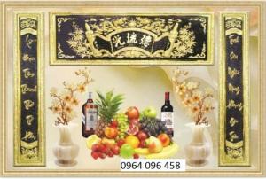 tranh gạch trang trí phòng thờ