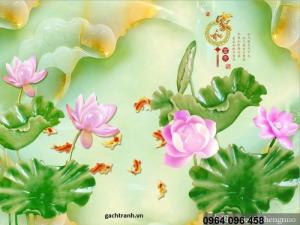 tranh gạch 3d dán tường phòng khách