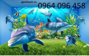 gạch tranh 3d - tranh gạch 3d bể bơi