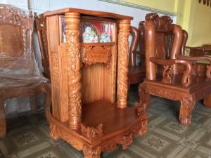 Bàn thờ ông địa hộp đèn gõ đỏ