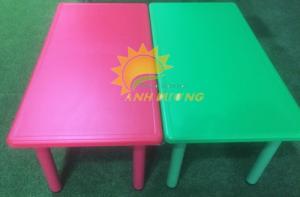 Bàn nhựa mầm non hình chữ nhật bền chắc cho trẻ em giá rẻ, chất lượng cao