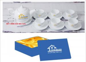 Xưởng sản xuất in ấn bộ ấm trà in logo Hồ Chí Minh, Bộ ấm chén in logo HCM