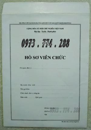 Bán vỏ - túi - bìa - bì đựng bộ hồ sơ sơ cán bộ viên chức