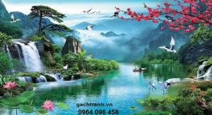 Gạch tranh 3d sơn thủy -7T