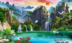 Gạch tranh 3d sơn thủy -7T
