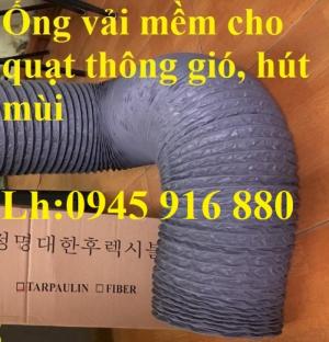Ống gió mềm vải có lõi thép Hàn Quốc dẫn khói, gom bụi, thông gió
