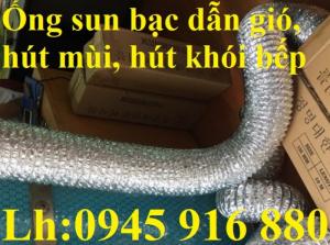Ống sun bạc hút mùi co giãn phi 75, phi 100, phi 125, phi 150, phi 200