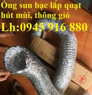 Ống sun bạc hút mùi co giãn phi 75, phi 100, phi 125, phi 150, phi 200