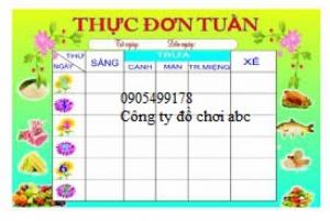 bảng thực đơn mầm non tại đà nẵng