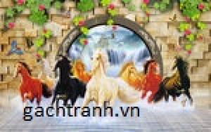 Mẫu tranh gạch 3d ốp tường phòng khách