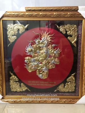 Tranh chữ Thọ hóa rồng kt 75x75cm