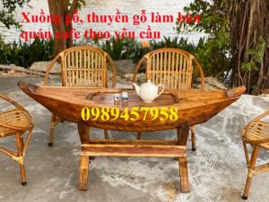 Bán thuyền gỗ trang trí quán cafe, thuyền gỗ bày hải sản