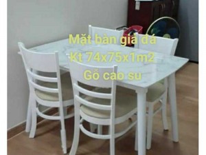 Bộ bàn ăn gỗ mặt đá