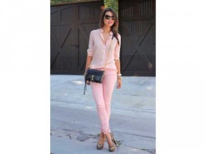Quần Skinny Hồng Form Chuẩn