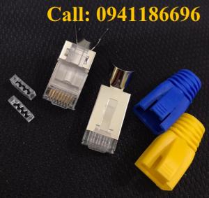 Bộ hộp Hạt mạng+ chụp Cat7/Cat6A chống nhiễu FTP có đuôi