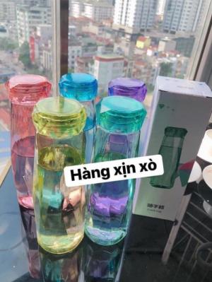 BÌNH NƯỚC pha lê (nhựa cứng pha thuỷ tinh, nhẹ têng): 80k/cặp
- 5 màu: xanh dương, xanh lá, tím, vàng, đỏ
- Dung tích: 500ml
