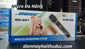 Micro Không Dây Bose BS-991 Đặc biệt chỉnh được tiếng Hú rít qua chức năng Mic treble trực tiếp trên tay Micro