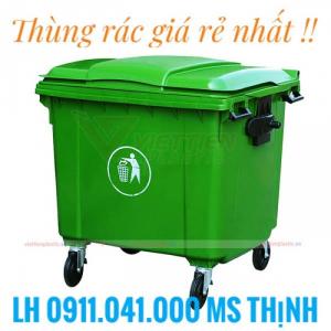Xe thu gom rác thải 660lit giá rẻ