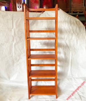 Kệ sách đứng gỗ cao su 5 tầng màu nâu ngang 50cm