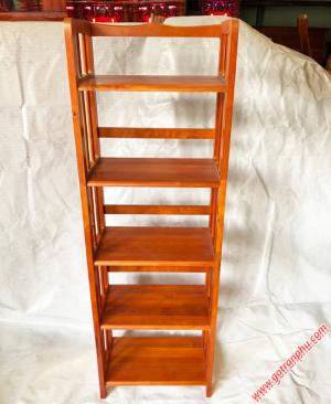 Kệ sách đứng gỗ cao su 5 tầng màu nâu ngang 50cm