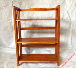 Kệ sách đứng gỗ cao su 3 tầng màu nâu ngang 65cm