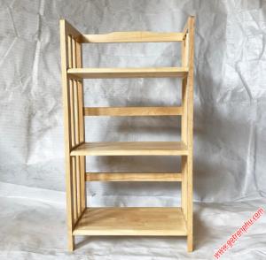 Kệ sách đẹp gỗ cao su 3 tầng màu gỗ tự nhiên ngang 50cm