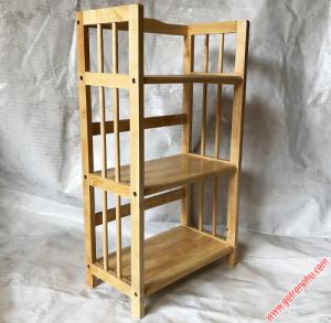 Kệ sách đẹp gỗ cao su 3 tầng màu gỗ tự nhiên ngang 50cm