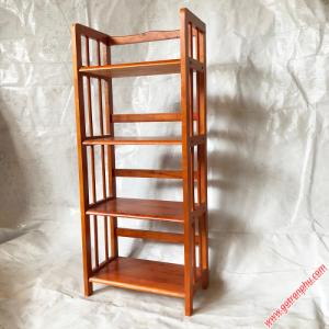 Kệ sách đứng gỗ cao su 4 tầng màu nâu ngang 50cm