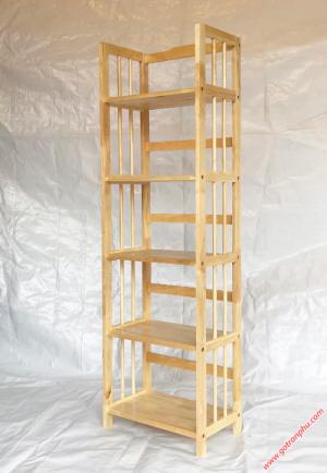 Kệ gỗ 5 tầng đựng sách màu gỗ tự nhiên ngang 50cm