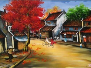 Tranh dán tường phong cảnh Hà Nội xưa