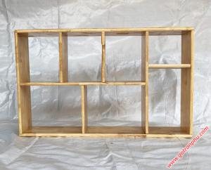 Kệ sách trang trí gỗ cao su màu gỗ tự nhiên 80cm