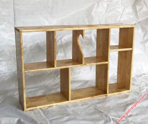 Kệ sách trang trí gỗ cao su màu gỗ tự nhiên 80cm