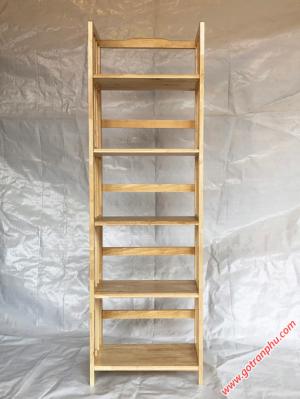 Kệ gỗ 5 tầng gỗ cao su 2 màu chiều ngang 65cm