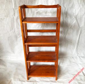 Kệ đựng sách gỗ cao su 4 tầng 2 màu chiều ngang 65cm