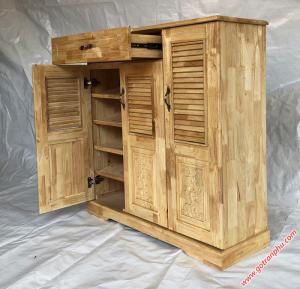 Tủ dép gỗ cao su 3 cánh 1 ngăn kéo