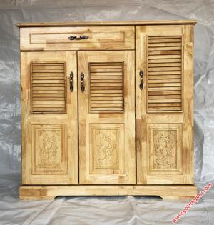 Tủ dép gỗ cao su 3 cánh 1 ngăn kéo