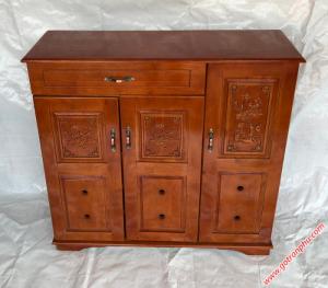 Tủ đựng giày giá rẻ gỗ cao su 3 cánh 1 ngăn kéo 1m