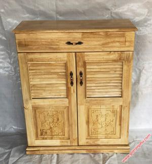 Tủ dép gỗ cao su 2 cánh 1 ngăn kéo 80cm