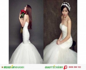 Váy Cưới Đuôi Cá, Xếp Li, Xòe Ở Đuôi Áo Sang Trọng - M218 - Cattien Bridal Dress