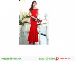 Áo cưới đuôi cá, ren đơn giản, thanh lịch, 2 màu trắng và đỏ - M001
