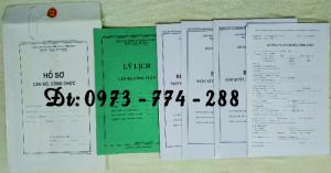 Bán bộ hồ sơ và bìa kẹp viên chức
