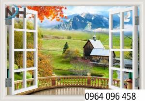Tranh gạch 3d mẫu tranh cửa sổ giá rẻ - 76S