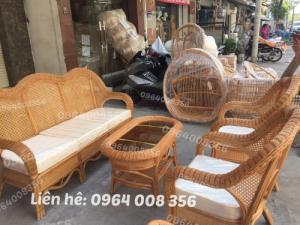 Sofa bàn ghế cổ điển bằng mây tre đan tự nhiên