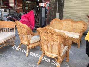 Sofa bàn ghế cổ điển bằng mây tre đan tự nhiên