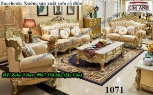 Sofa cổ điển dát vàng sang trọng