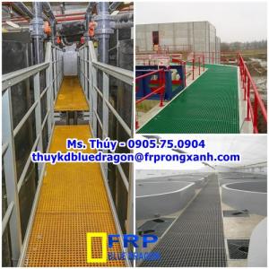 Fiberglass grating không rỉ sét, sàn thao tác, lối đi trên mái nhà