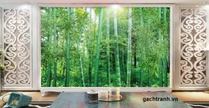 Tranh dán tường 3d rừng tre trúc