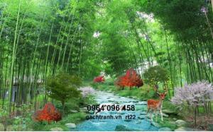 Tranh dán tường 3d rừng tre trúc