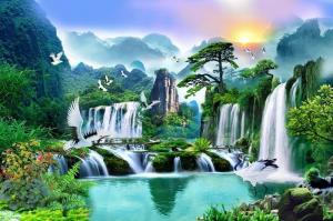 Tranh gạch 3d phong cảnh phong thủy - 66T