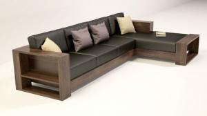sofa gỗ phòng khách hiện đại